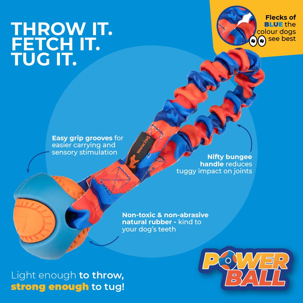 Remorqueur à l'élastique PowerBall de poche | Fetch Dog Toys | Tug-E-Nuff