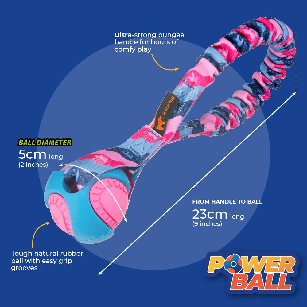 Remorqueur à l'élastique PowerBall de poche | Fetch Dog Toys | Tug-E-Nuff