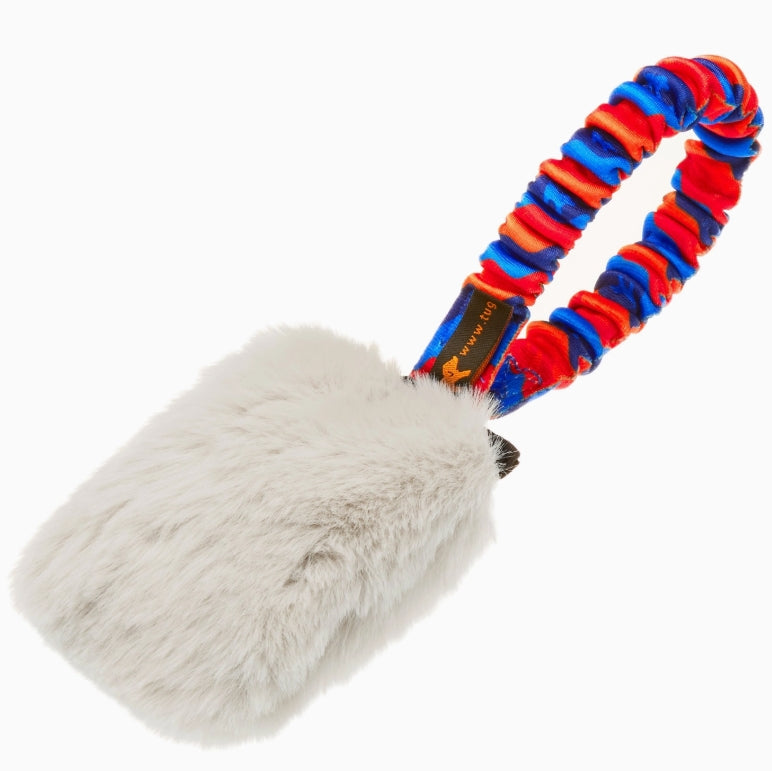 Tug Bungee avec couineur – Disponible en peau de lapin ou fausse fourrure