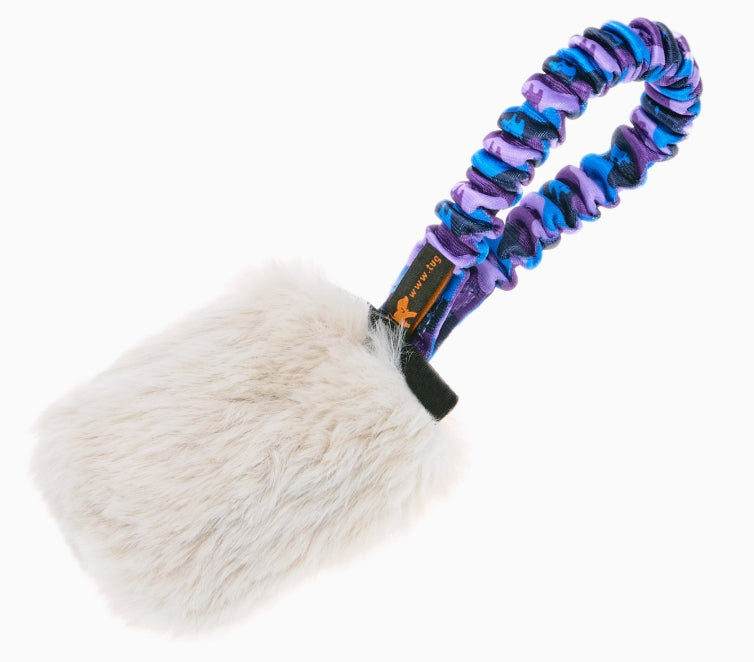Tug Bungee avec couineur – Disponible en peau de lapin ou fausse fourrure
