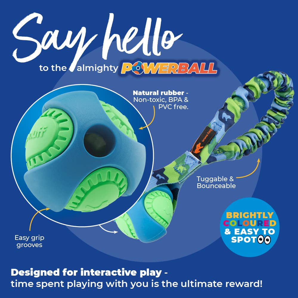Remorqueur à l'élastique PowerBall de poche | Fetch Dog Toys | Tug-E-Nuff